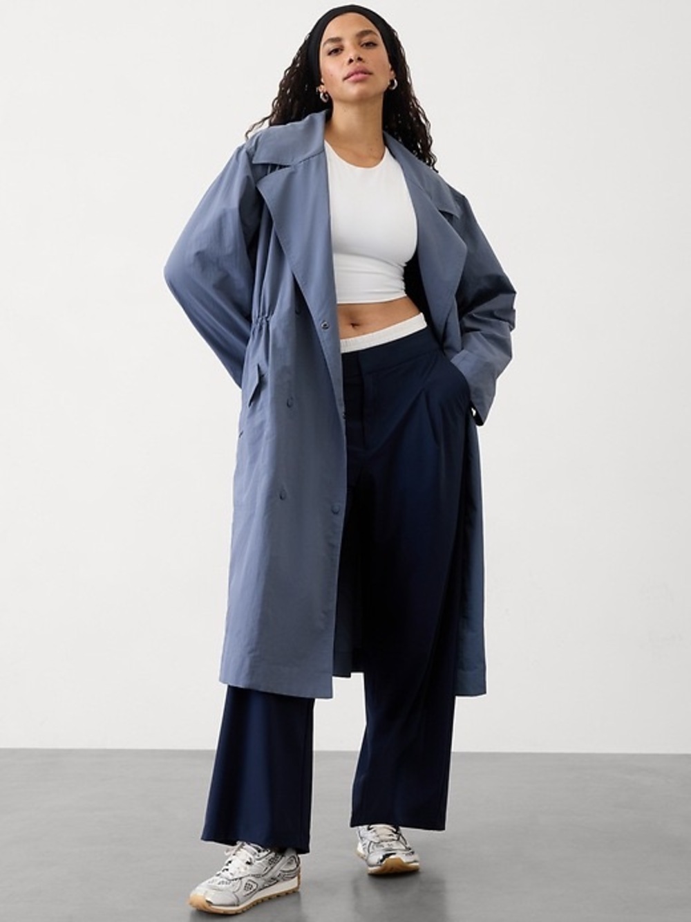 Luna Trench in Shadow Blue, Medium Tall